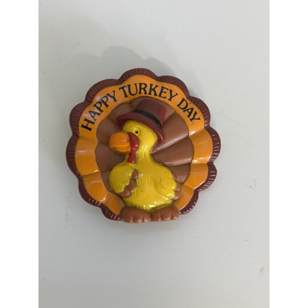 Vintage 90s Russ Happy Turkey Day Thanksgiving Pin